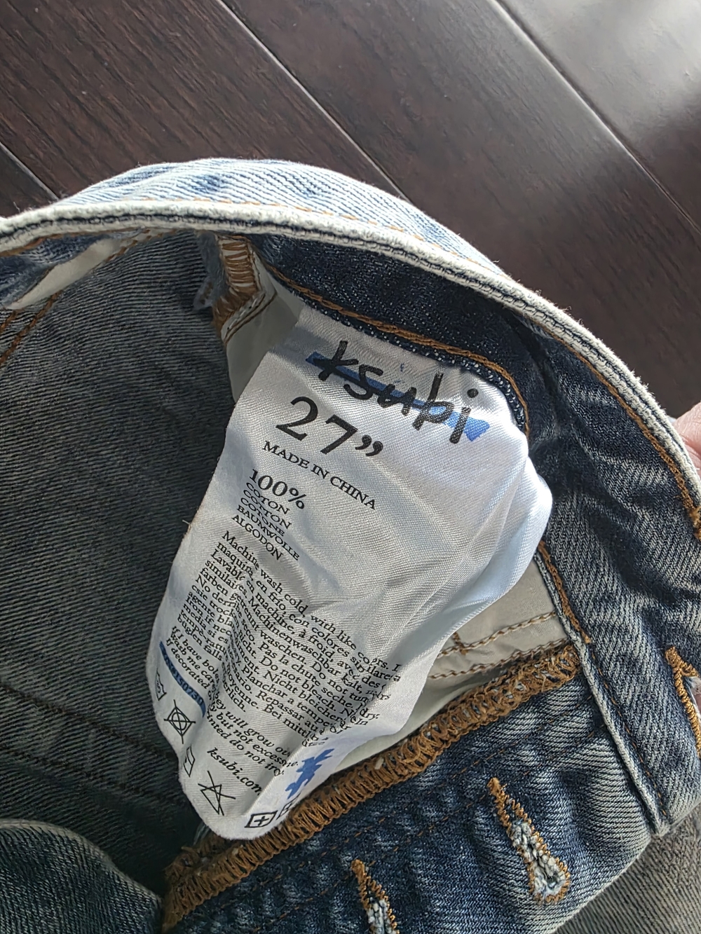 Ksubi Light Blue Distressed Straight-Leg Jeans - Picture 5 of 10